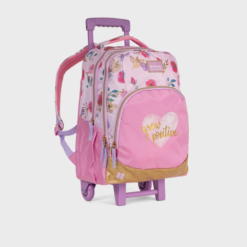 PAUSE Floral Print Trolley Backpack for Girls - Image 2